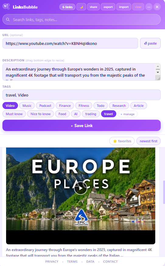 LinksBubble Europe Places